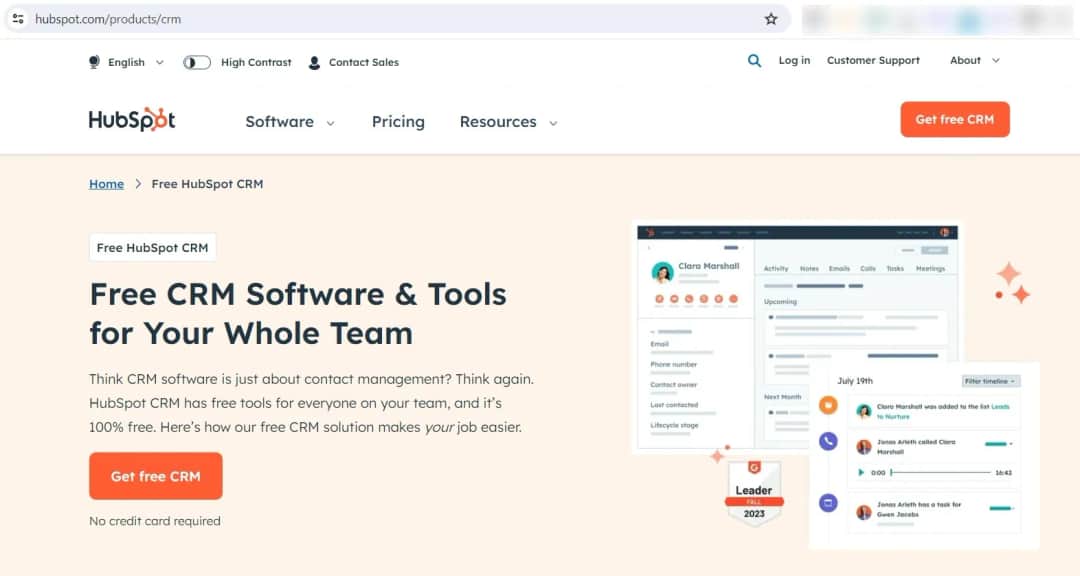 3. HubSpot CRM